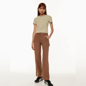Aritzia Sunday Best Oscar Pant Cognac Cargo Organic Cotton Twill Women’s Size 6